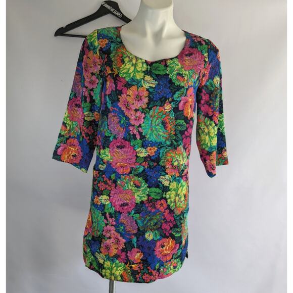 HD in Paris Floral Print Damask Dress Sz XS - Picture 1 of 7